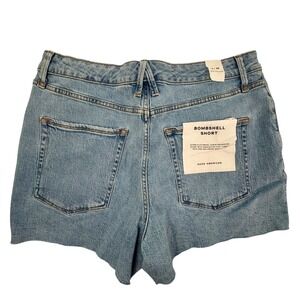Good American Bombshell Short High Rise Button Fly womens Indigo 430 14/32 NEW